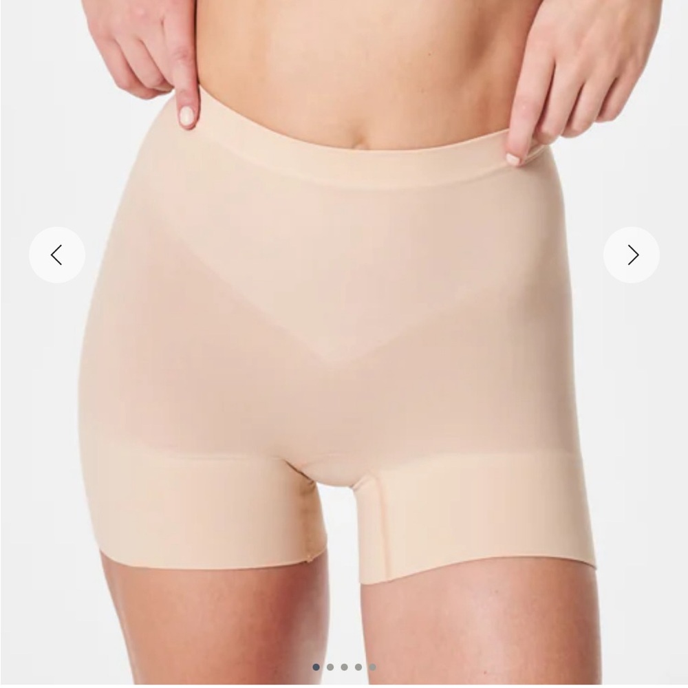 Spanx Power Shorts, Size: M color: soft nude with 4” inseam